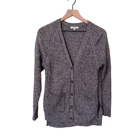 Madewell Cardigan Size Small Black White Grandpa Sweater - Picture 1 of 8